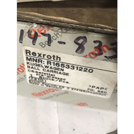 NEW REXROTH R165331220 990 (7210) RUNNER BLOCK BALL CARRIAGE LINEAR BEARING,TO