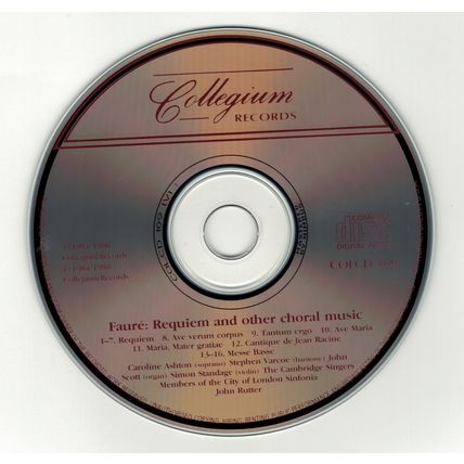 Faure: Requiem (First Recording 1893 version) Cantique de Jean Racine (CD disc)