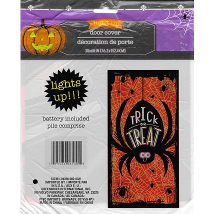 Halloween Light Up Party Decoration Haunted Door Cover 30" x 60" Inches