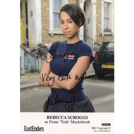 Rebecca Scroggs as Fiona Mackintosh Eastenders Hand Signed Cast Card