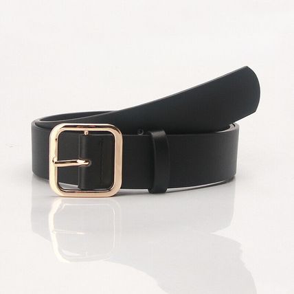 Women's Belt Minimalist Vintage Square Buckle Pu Leather Popular Waist Belt