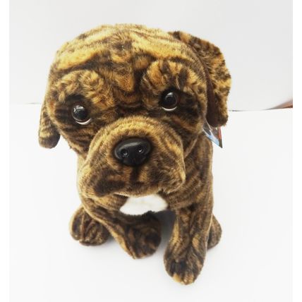 BRINDLE BOXER DOG 12" AS IS, WITH BANDANA, PERSONALISED, GIFT WRAPPED 4 CHOICES