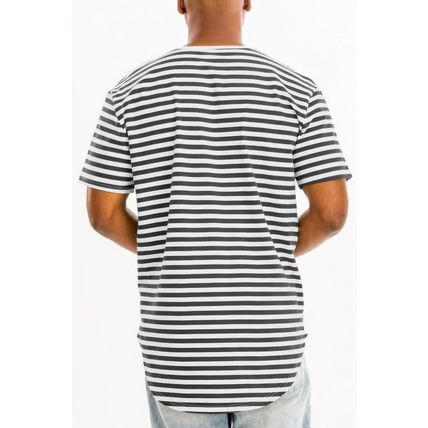 Men's Striped Elongated Tshirt