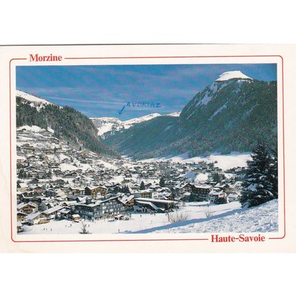 Morzine France Postcard posted 1987 writing on face