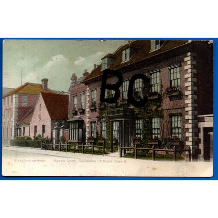 Postcard Mason Croft Residence Of Marie Corelli Stratford On Avon Warwickshire