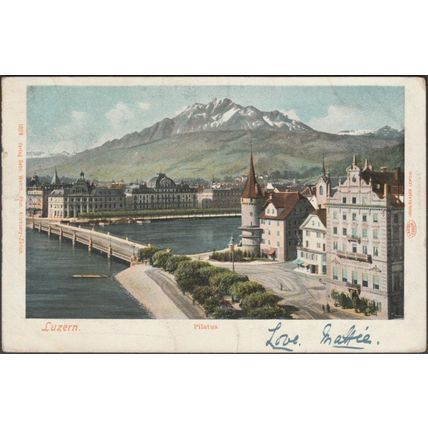 Luzern mit Pilatus, 1902 - Wehrli AK