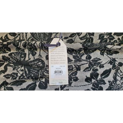 BHS Profile Mocha and Black Butterfly Stretchy Skirt Size 22 BNWT