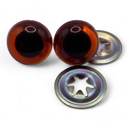 16.5mm Amber Eyes Teddy Bear Making Soft Toy Doll Animal Craft Metal Back EN-71