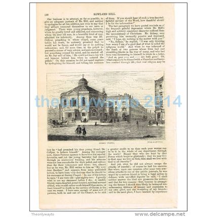 SURREY CHAPEL, LONDON, ENGLAND, BOOK ILLUSTRATION/PRINT, 1877
