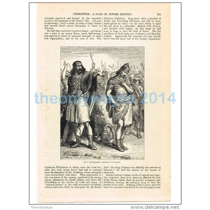 SAUL CONDEMNING JONATHAN TO DEATH, BOOK ILLUSTRATION/PRINT, 1877