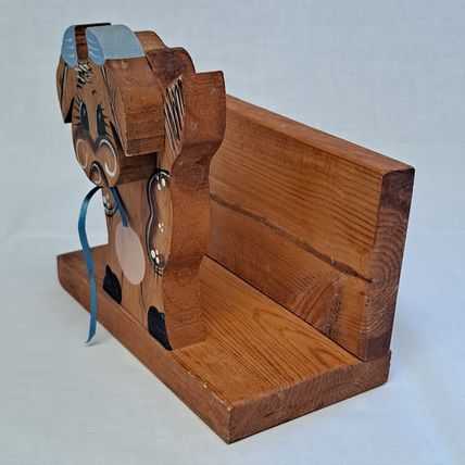 Wood COW NAPKIN Holder Stand Tabletop Counter Display Paper Plate Farm