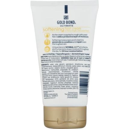 Gold Bond Softening Foot Cream, 4 Oz., with Shea Butter to Soften Rough & Dry