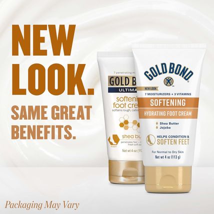 Gold Bond Softening Foot Cream, 4 Oz., with Shea Butter to Soften Rough & Dry