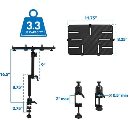 Mount-It! Tablet Pole Mount | Universal Full Motion Holder for Ipad, Phone or Ta