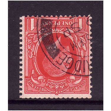 GREAT BRITAIN 1934 1d SCARLET WMK INVERTED SG440i FINE USED #1