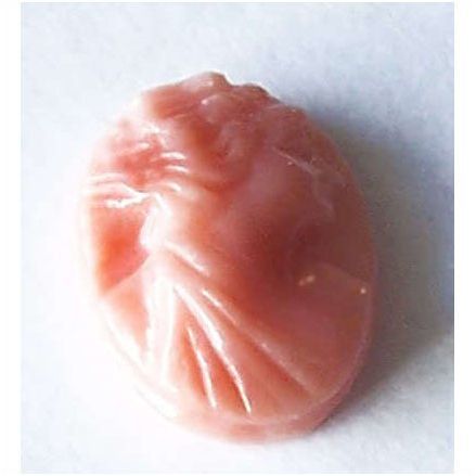 CORAL CAMEO Italian gemstone carved 3.12 cts 11mm x 9mm