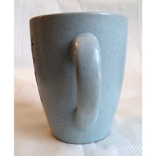 Splendid Mid Century Modern Blue Jewel Enamel Eames Art Pottery Mint Cup Mug