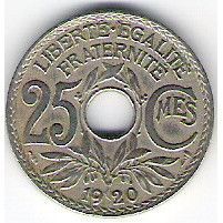 FRANCE 25 CTS 1920