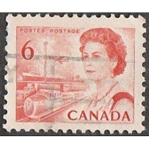 Canada 1967-73 6c Value. Transport. Orange-Red. Fine Used