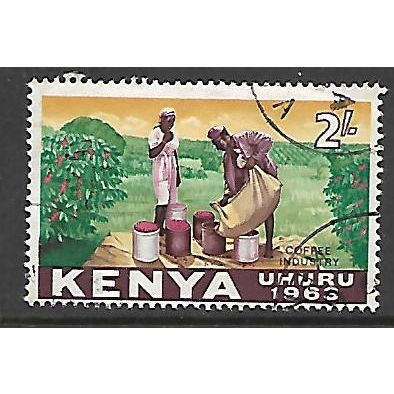 KENYA 1963 INDEPENDENCE 2s COFFEE INDUSTRY SG 11 FINE USED#2