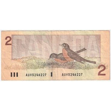 BANK OF CANADA 2 DOLLAR banknote AUH5246227 (1986)