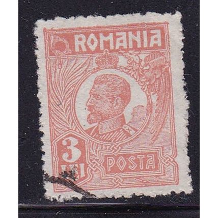 ROMANIA 1922 KING FERDINAND 3L BROWN USED SG935a