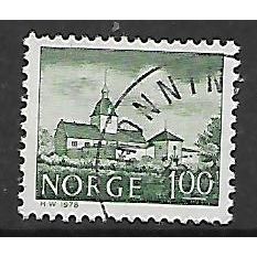 NORWAY 1977 BUILDINGS 1K GREEN AUSTRAAT MANOR SG 772 FINE USED#