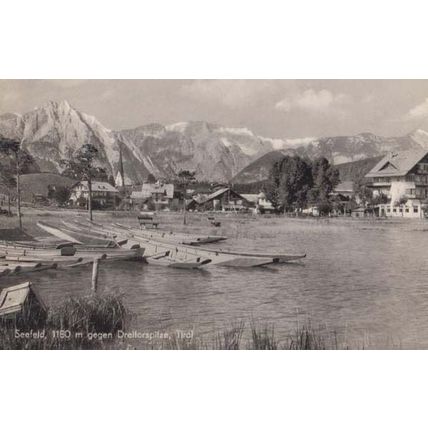 Seefeld 1180 m Gegen Drellorspilze Tirol Austrian Ship Boat Real Photo Postcard