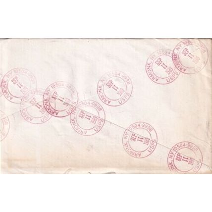 United States 1989 Armonk NY-Lyndhurst UK Cover Armonk cancel written VGC