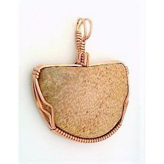Petrified Palm Wood Copper Wire Wrap Gemstone Pendant 28
