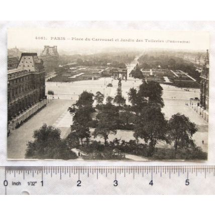 vintage postcard Paris, Place du Carrousel et Jardin des Tuileries