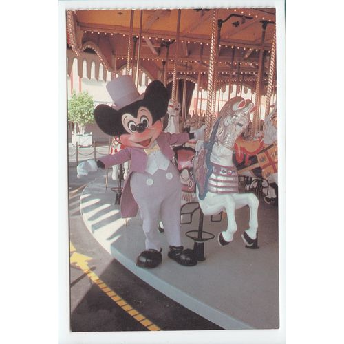 Mickey Mouse on Cinderella's Carousel Walt Disney World Postcard 609