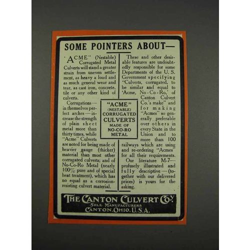 1911 Canton Acme Nestable Corrugated Culverts Ad