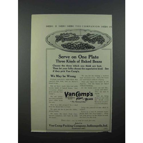 1913 Van Camp's Pork and Beans Ad - One Plate
