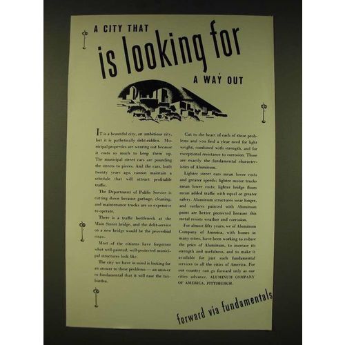 1935 Aluminum Company of America Ad - A city that is looking for a way out