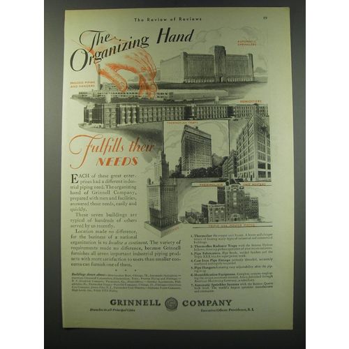 1930 Grinnell Company Ad - The organizing Hand fulfills their needs