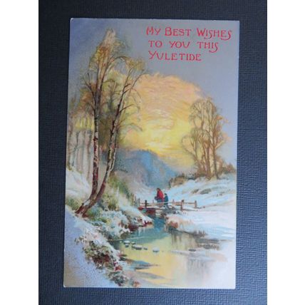 My Best Wishes To You This Yuletide, Christmas Vintage Postcard