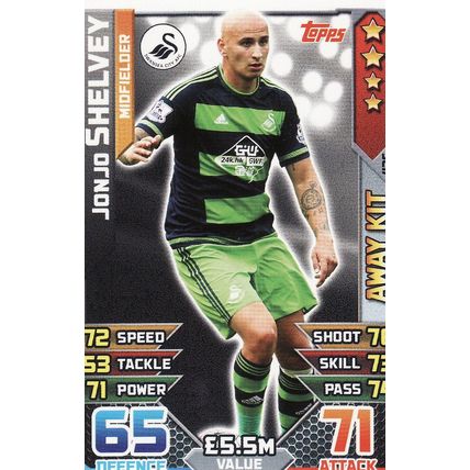 Match Attax 2015/2016 436 Jonjo Shelvey Away Kit Swansea City