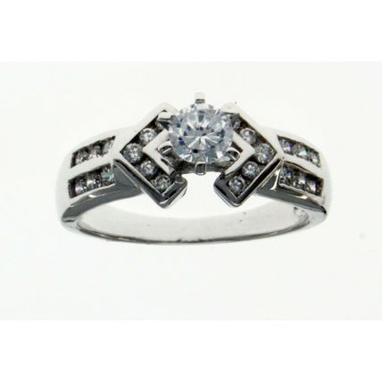 New Real Solid 925 Sterling Silver Fashion Jewelry Wedding Ring White Round CZ