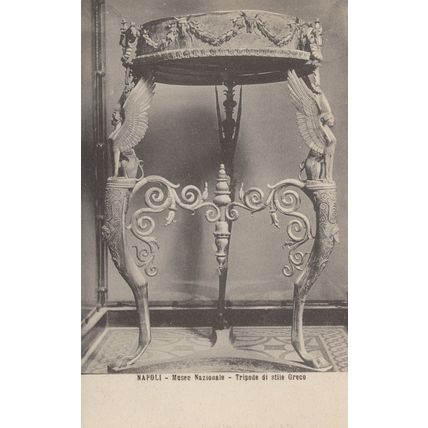 Napoli Museo Nazionale Tripode Grego Pompei Old Postcard