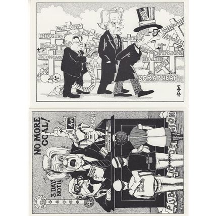 John Major Scrapheap 2x Conservative Party 1990s Comic Postcard s