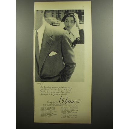1952 Lebow Clothes Ad - Saxony 13