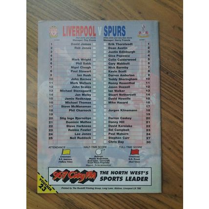 1995 FA Cup Quarter Final – Programme & Ticket: Liverpool vs Tottenham