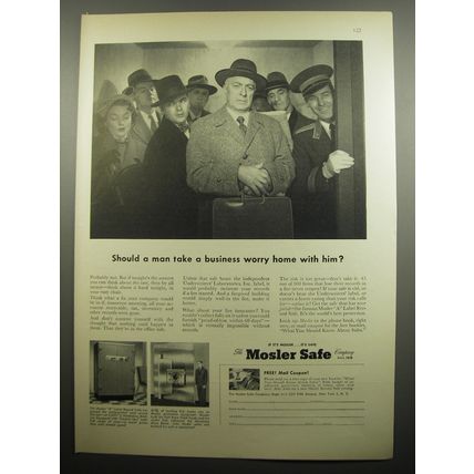1955 Mosler Safe Ad - Should a man take a business worry home with him?