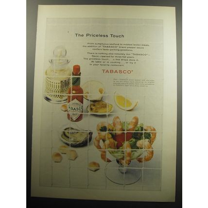 1957 Tabasco Sauce Ad - The Priceless Touch