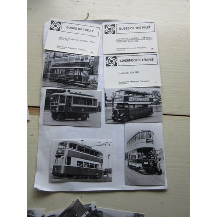28 x small photograph set of TRAMS AND BUSES, LIVERPOOL PASSENGER TRANSPORT #