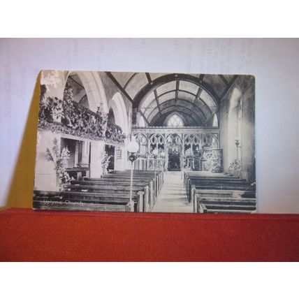 UPLYME CHURCH, DEVON, used antique postcard 1914 postmark =