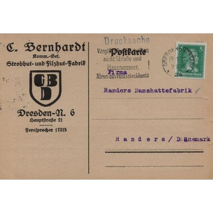 German Old Straw Hats Dresden Berlin Exhibition Stand Director Signed Postcard