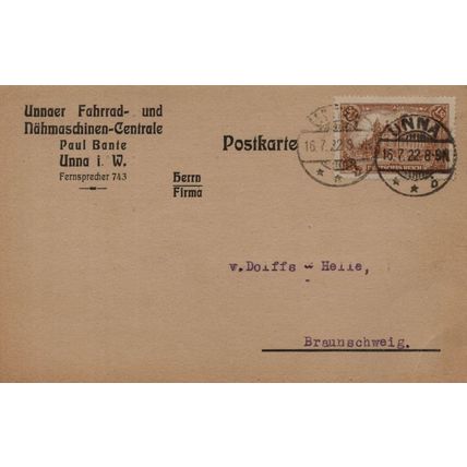 Bicycle & Sewing Machines German Antique Advertising Postcard
