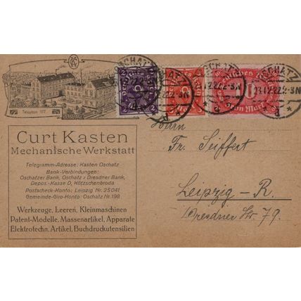 Leipzig Germany Mechanical Workshop Old Advertising Postcard